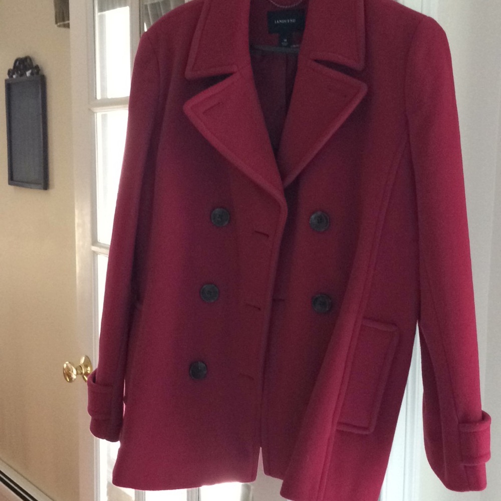 Lands End fleece peacoat - no tags but never worn.